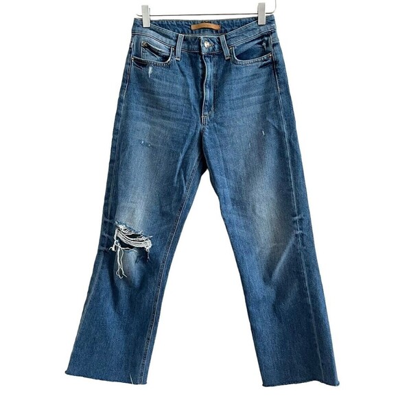Joes jeans The Wyatt High Rise size 26 Retro Crop Distressed Medium Wash - Picture 2 of 11